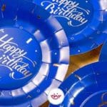 بشقاب آبی طلا کوب