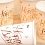 لیوان تولد سفید طلا کوب