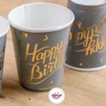 لیوان کاغذی طوسی طلا کوب