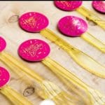 چاقو طلایی با لیبل سرخابی طلا کوب
