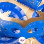 نقاب تولد آبی طلا کوب