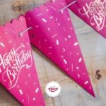 ریسه پرچم مثلثی صورتی طلا کوب