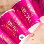 لیوان صورتی طلا کوب