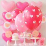 بادکنک لاتکس صورتی قلب دار