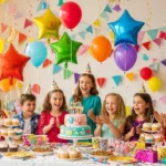 جشن تولد کودکانه با دکور رنگی و بادکنک‌آرایی
