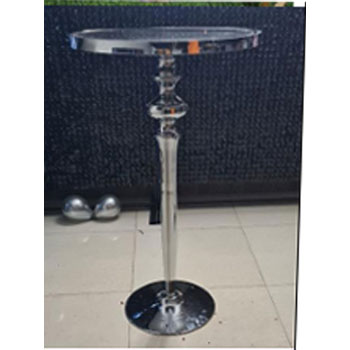 542678 میز سوارز ستونی طرحدار آبکاری نقره ای کروم