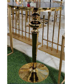 میز سوارز ستونی طرحدار آبکاری طلایی