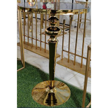 545442 میز سوارز ستونی طرحدار آبکاری طلایی